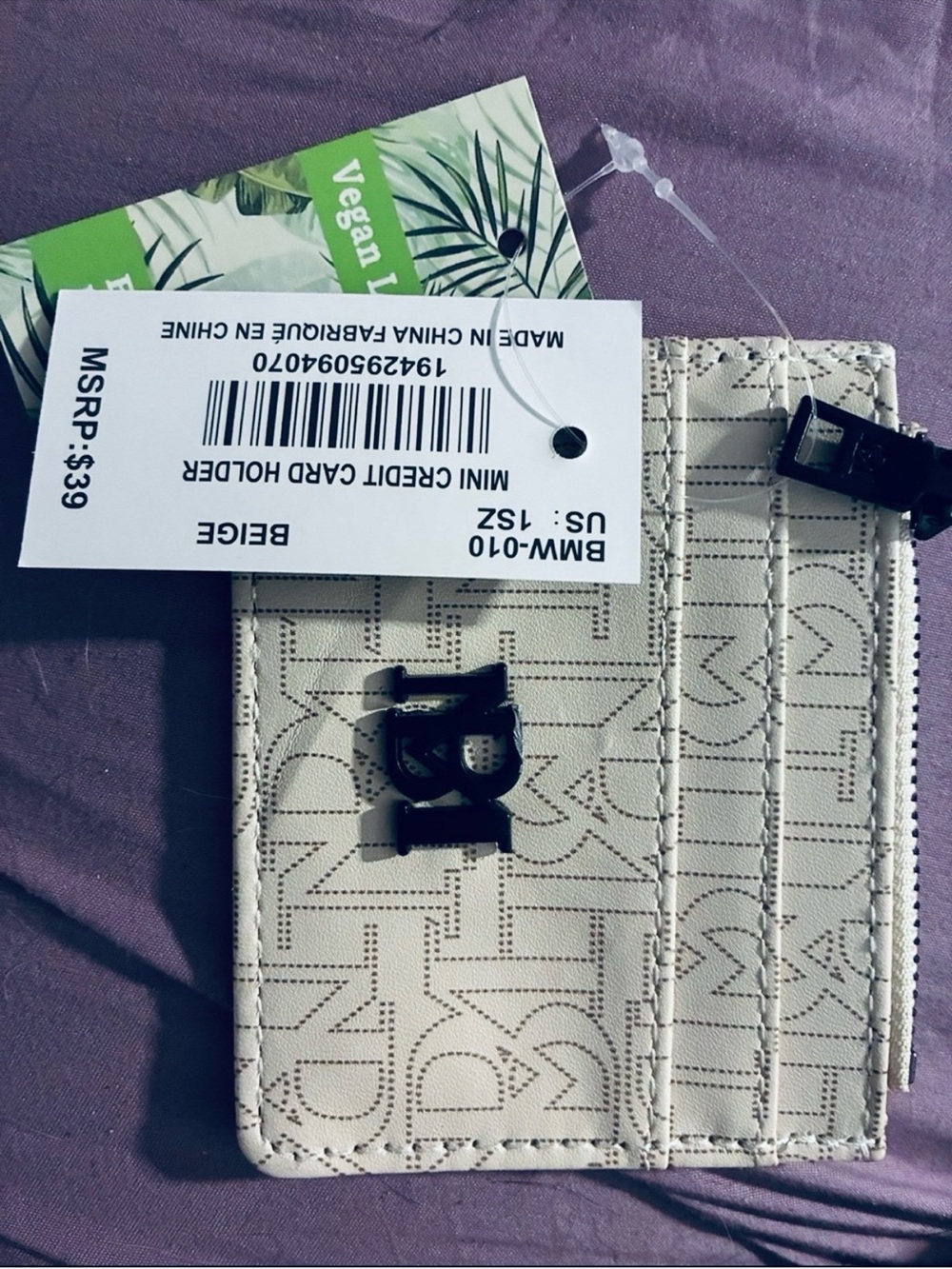 NWT~Badgley Mischka Monogram Card Holder w/Black Logo!